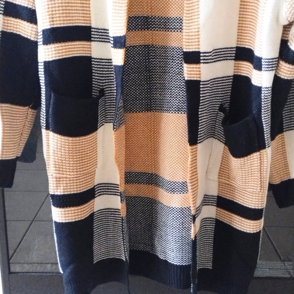 SHEIN Privé Women's Plaid Double Pockets Cardigan With Open Front - Picture 7 of 16